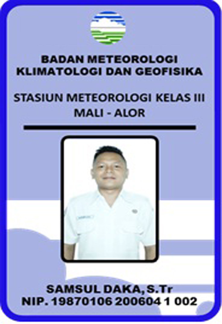 Pegawai SAMSUL DAKA, S.Tr., OBSERVER / FORECASTER
